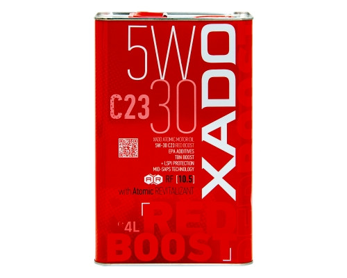 Моторна олива XADO Atomic Oil 5W-30 C23 RED BOOST синтетична.  Упаковка 4 л.