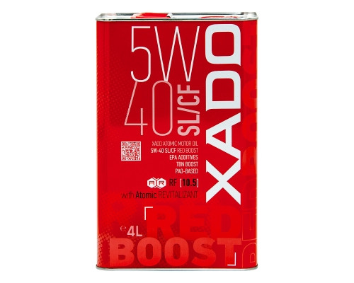Моторна олива XADO Atomic Oil 5W-40 SL/CF RED BOOST синтетична  жерстяна банка 4 л