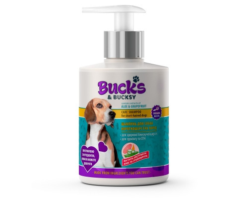 BUCKS & BUCKSY® Шампунь для собак короткошерстих порід  Упаковка: Флакон з помпою 300 мл