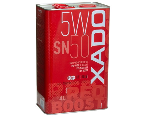 Моторна олива XADO Atomic Oil 5W-50 SN RED BOOST синтетична упаковка 4 л