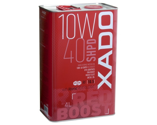 Напівсинтетична олива XADO Atomic Oil 10W-40 SHPD (SL/CI-4) RED BOOST  упаковка 4 л