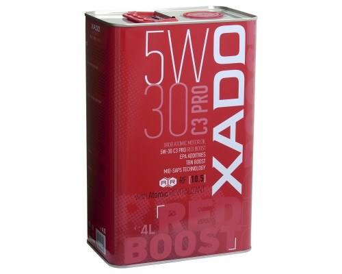 Синтетична олива XADO Atomic Oil 5W-30 C3 Pro RED BOOST  упаковка 4 л