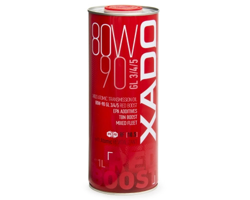 Трансмісійна олива XADO Atomic Oil 80W-90 GL-3/4/5 RED BOOST  упаковка 1 л